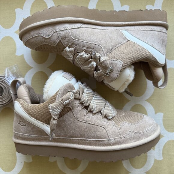NIB UGG® Women's Lowmel Lace-Up Sneaker Booties, Sand, Women's US Size 12 - Picture 5 of 16